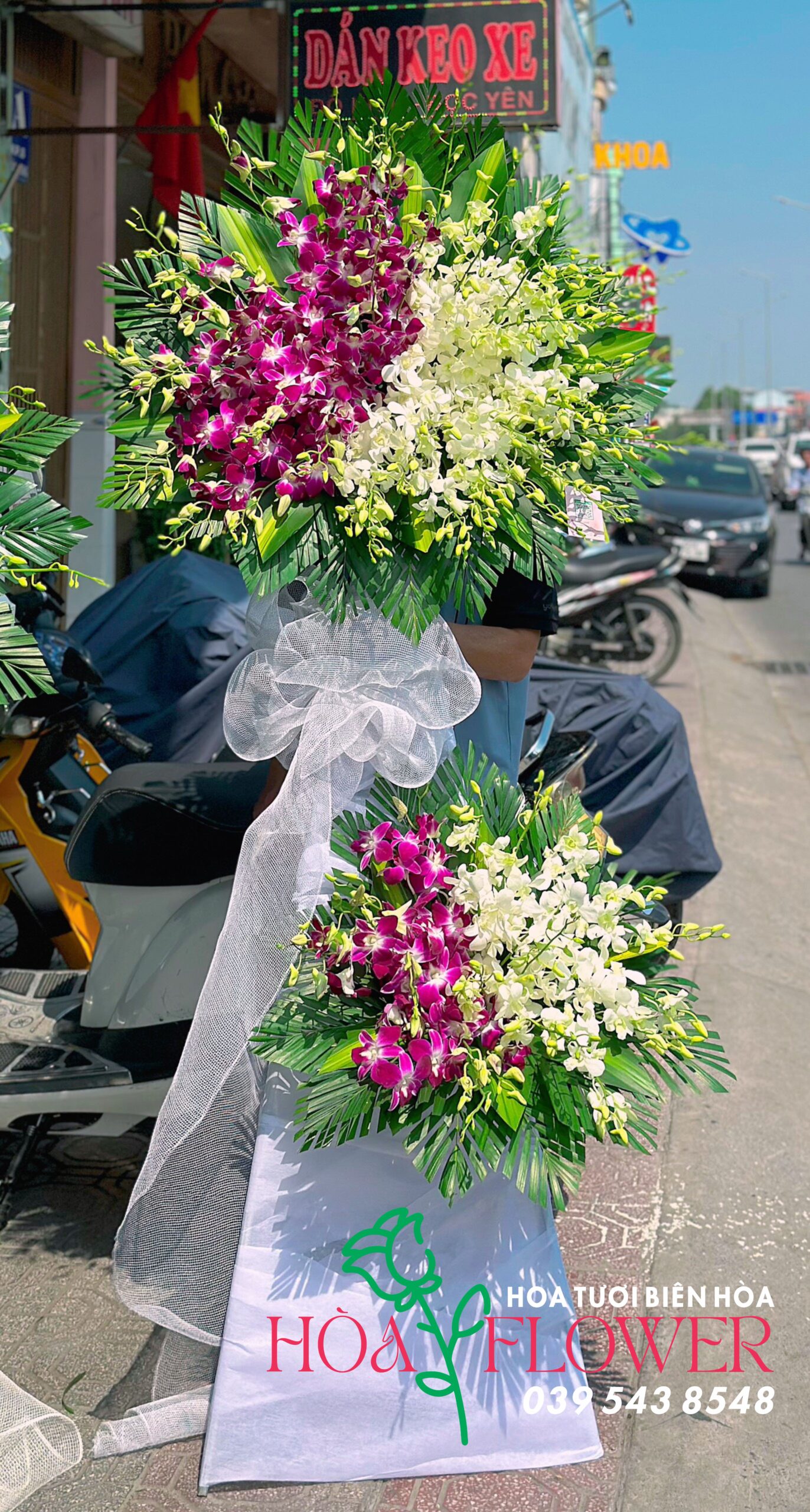 hoa hồng, lan thái, kệ hoa viếng, kệ hoa chia buồn, khánh hòa flower, hoa tươi, biên hòa