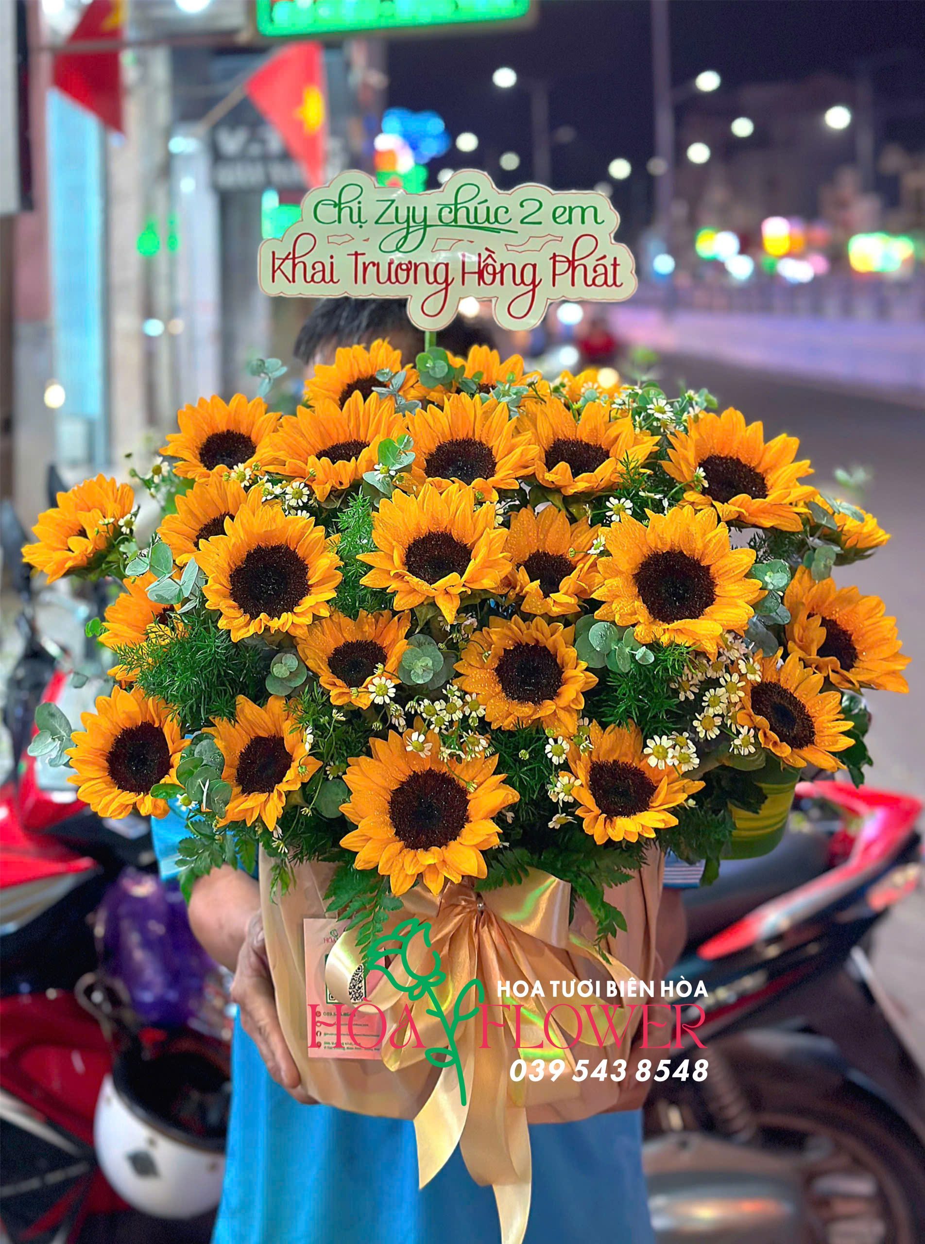 Giỏ Hoa Khai Trương Hướng Dương